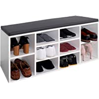 RICOO WM033-W-A Banco Zapatero 104x49x30cm Armario Interior con Asiento Organizador Zapatos Mueble recibidor Perchero…